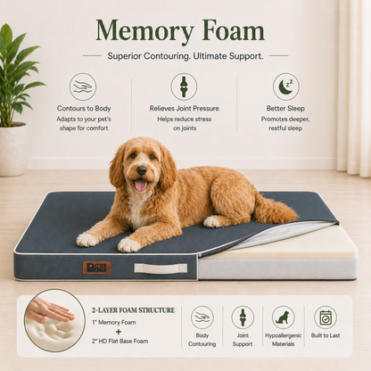 Summer Cooling Bed for Dogs | Orthopaedic Support with 2 Foam Options | Washable, Anti Skid | ALL BREEDS & ALL AGES
