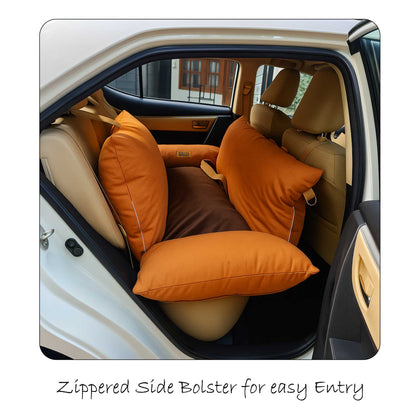 Dog Car Travel Bed with Safety Leash – Washable, Secure & Comfortable (3 Sizes Available)