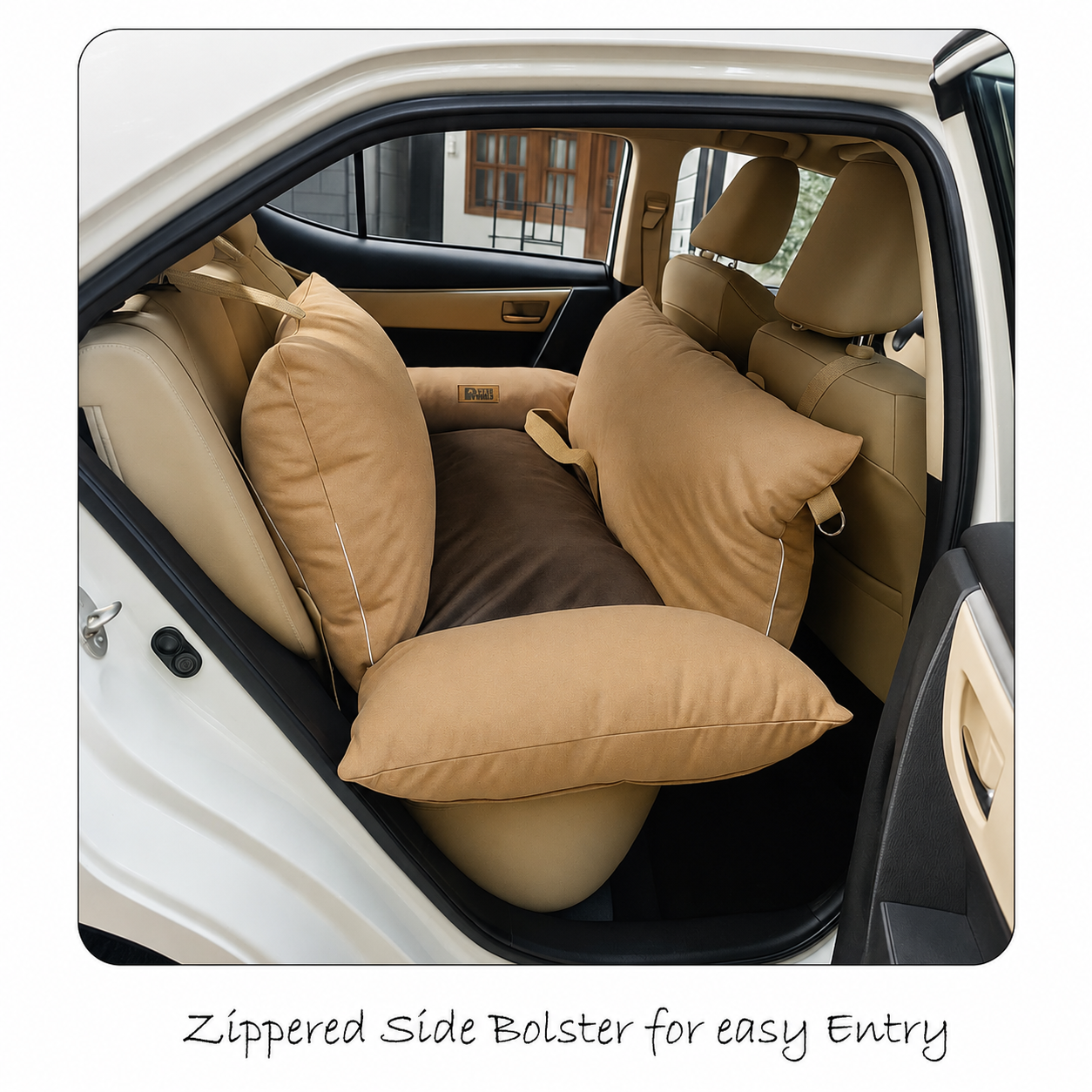 Dog Car Travel Bed with Safety Leash – Washable, Secure & Comfortable (4 Sizes)