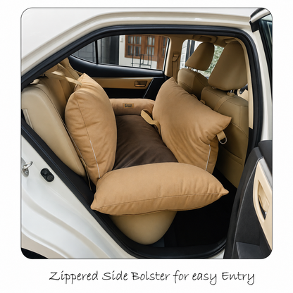 Dog Car Travel Bed with Safety Leash – Washable, Secure & Comfortable (4 Sizes)