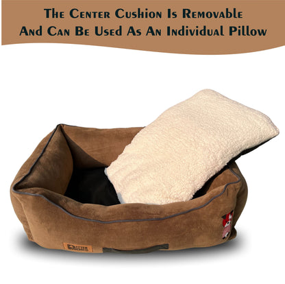 Luxury Mocha Brown Lounger Bed with Removable Cushion