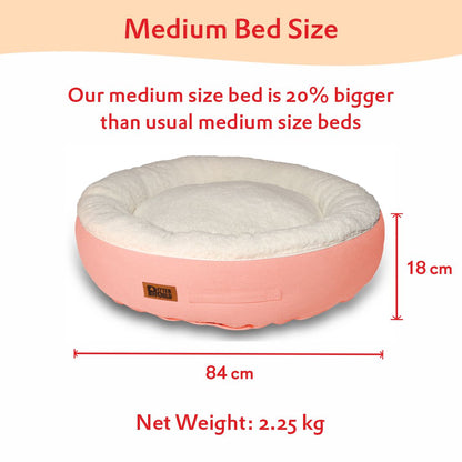 Luxury Donut Bed (COVER ONLY) - Peach Pearl