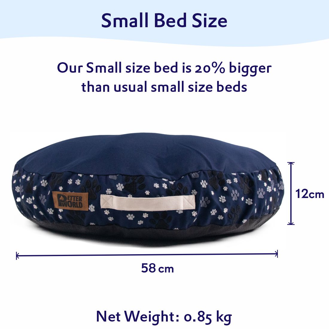 Round Cushion Mattress (COVER ONLY) - Ensign Blue