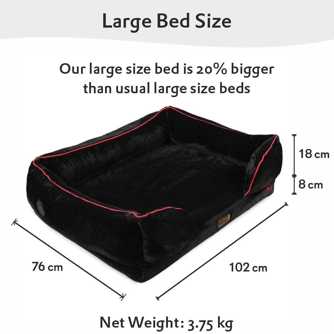 Orthopedic Sofa Bed (COVER ONLY) - Jet Black