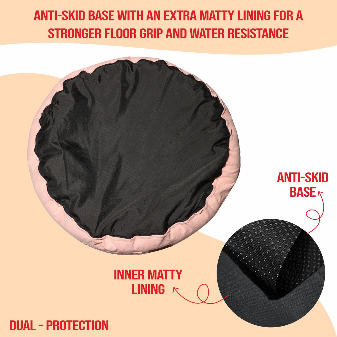Luxury Donut Bed (COVER ONLY) - Peach Pearl