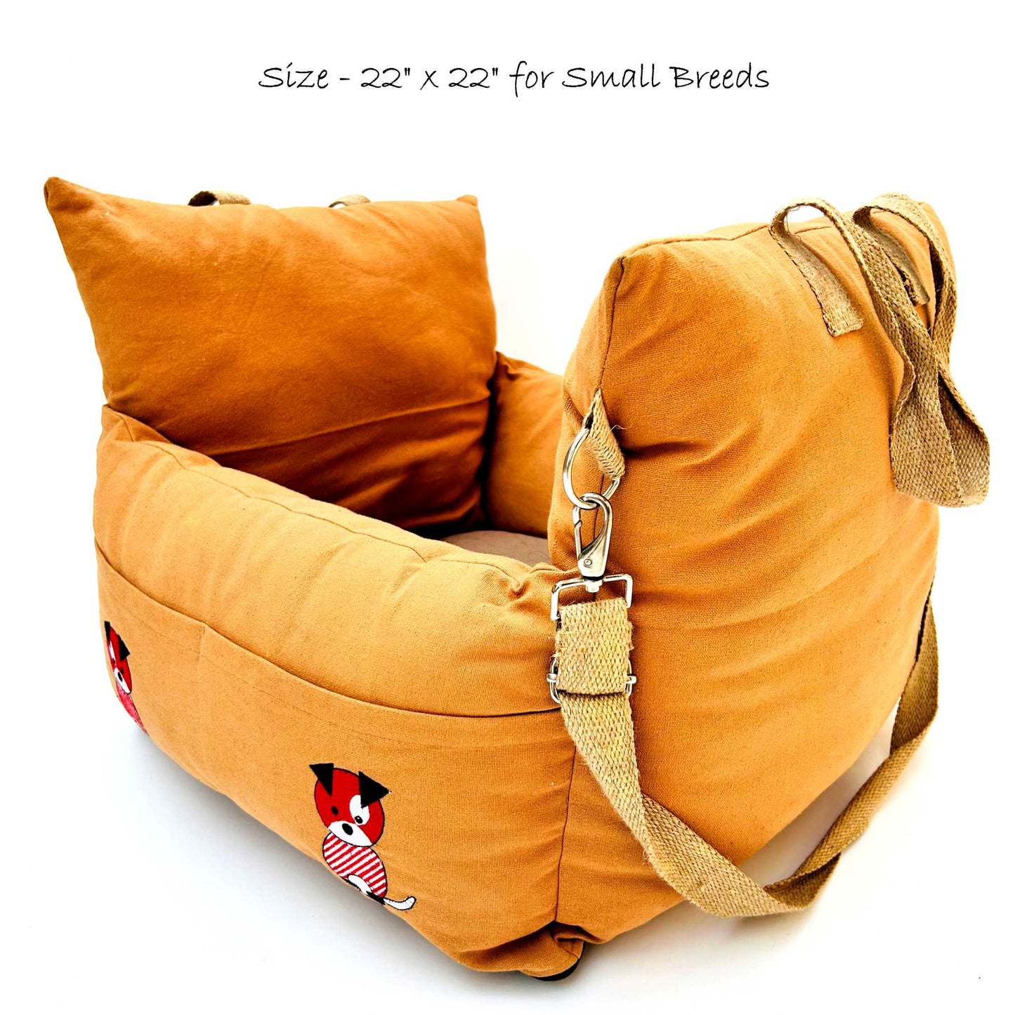 Dog Car Travel Bed with Safety Leash – Washable, Secure & Comfortable (3 Sizes Available)