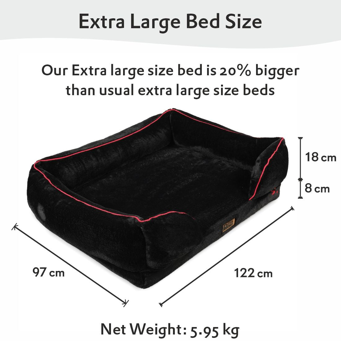Orthopedic Sofa Bed (COVER ONLY) - Jet Black