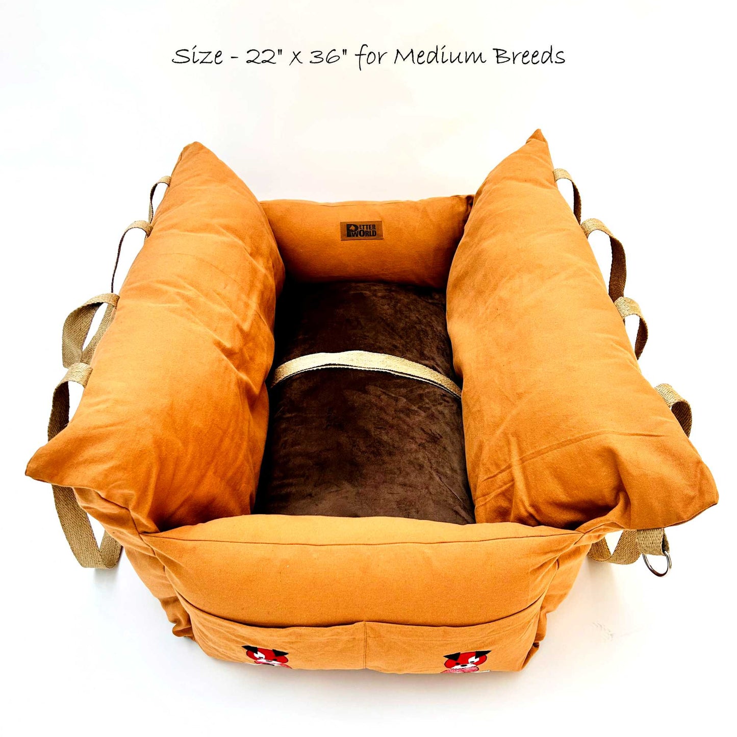 Dog Car Travel Bed with Safety Leash – Washable, Secure & Comfortable (3 Sizes Available)