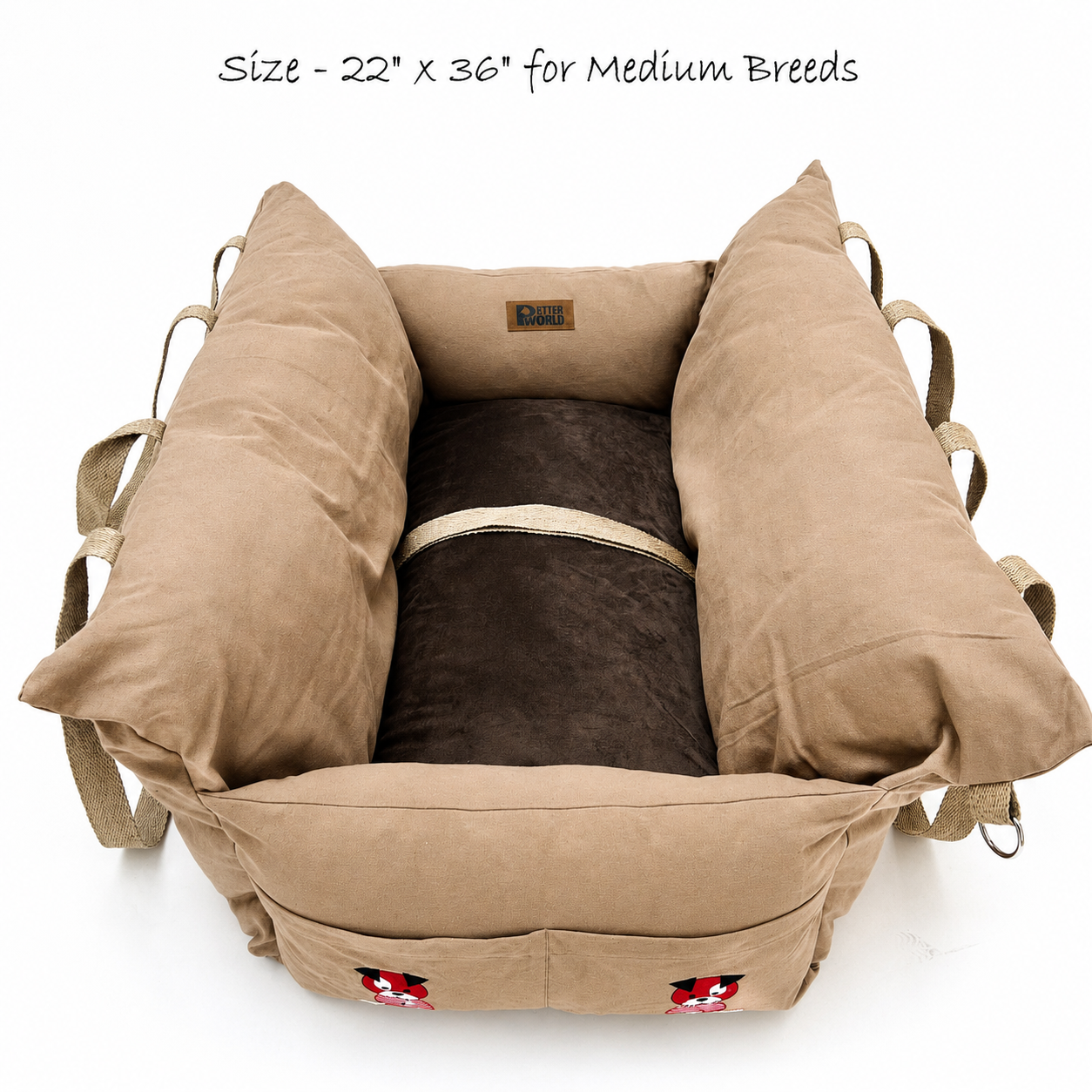 Dog Car Travel Bed with Safety Leash – Washable, Secure & Comfortable (4 Sizes)