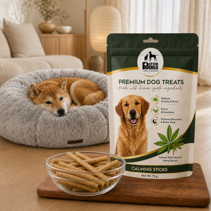Petter World Calming Sticks for Dogs | Anti Anxiety Functional Dog Treats | 70g
