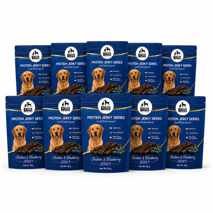 Petter World Chicken & Blueberry Jerky for Dogs | Premium Protein Dog Treats | 50g