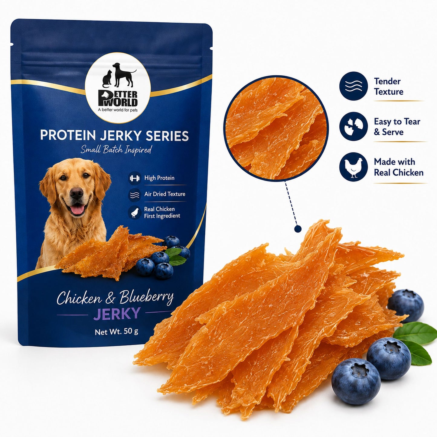 Petter World Treats Gift Pack for Dogs | Magnetic Gift Box | Calming Sticks, Hip & Joint Sticks, Skin & Coat Sticks and Chicken & Blueberry Jerky