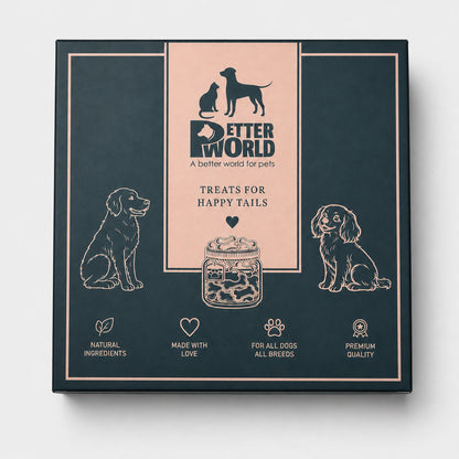 Petter World Treats Gift Pack for Dogs | Magnetic Gift Box | Calming Sticks, Hip & Joint Sticks, Skin & Coat Sticks and Chicken & Blueberry Jerky