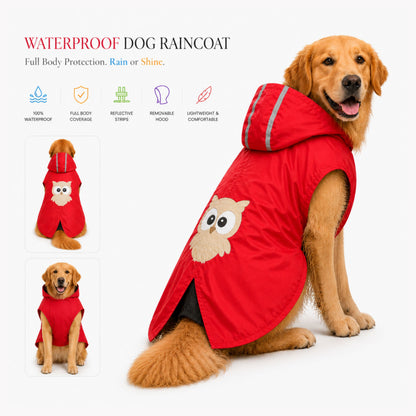 Petter World Waterproof Dog Raincoat with Removable Hood & Reflective Strips