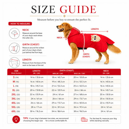Petter World WildWood Owl Dog Windcheater - Light Weight Jacket for Early Winters | Water Repellent | Reflective Strips & Easy Velcro Closure - Fiery Red