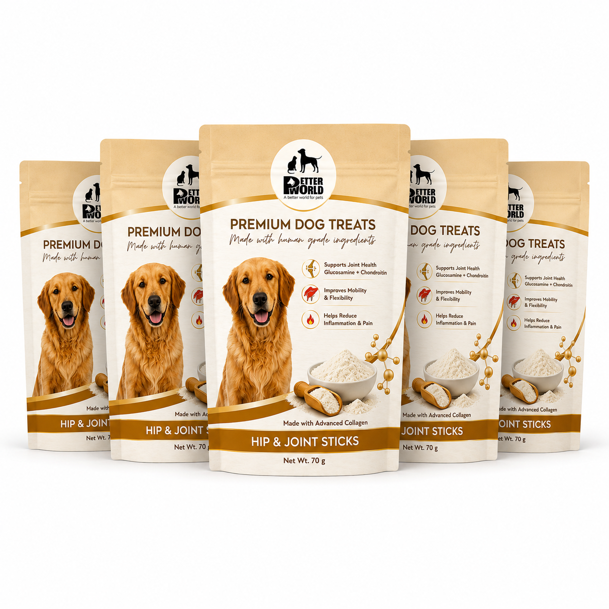 Petter World Hip & Joint Sticks for Dogs with Glucosamine & Collagen | Joint Support Dog Treats | 70g