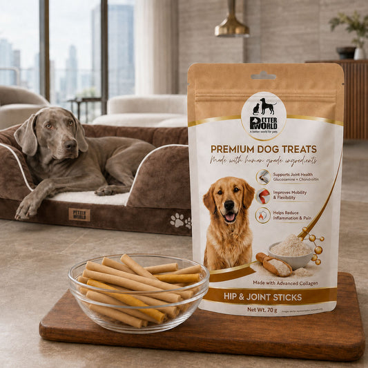 Petter World Hip & Joint Sticks for Dogs with Glucosamine & Collagen | Joint Support Dog Treats | 70g