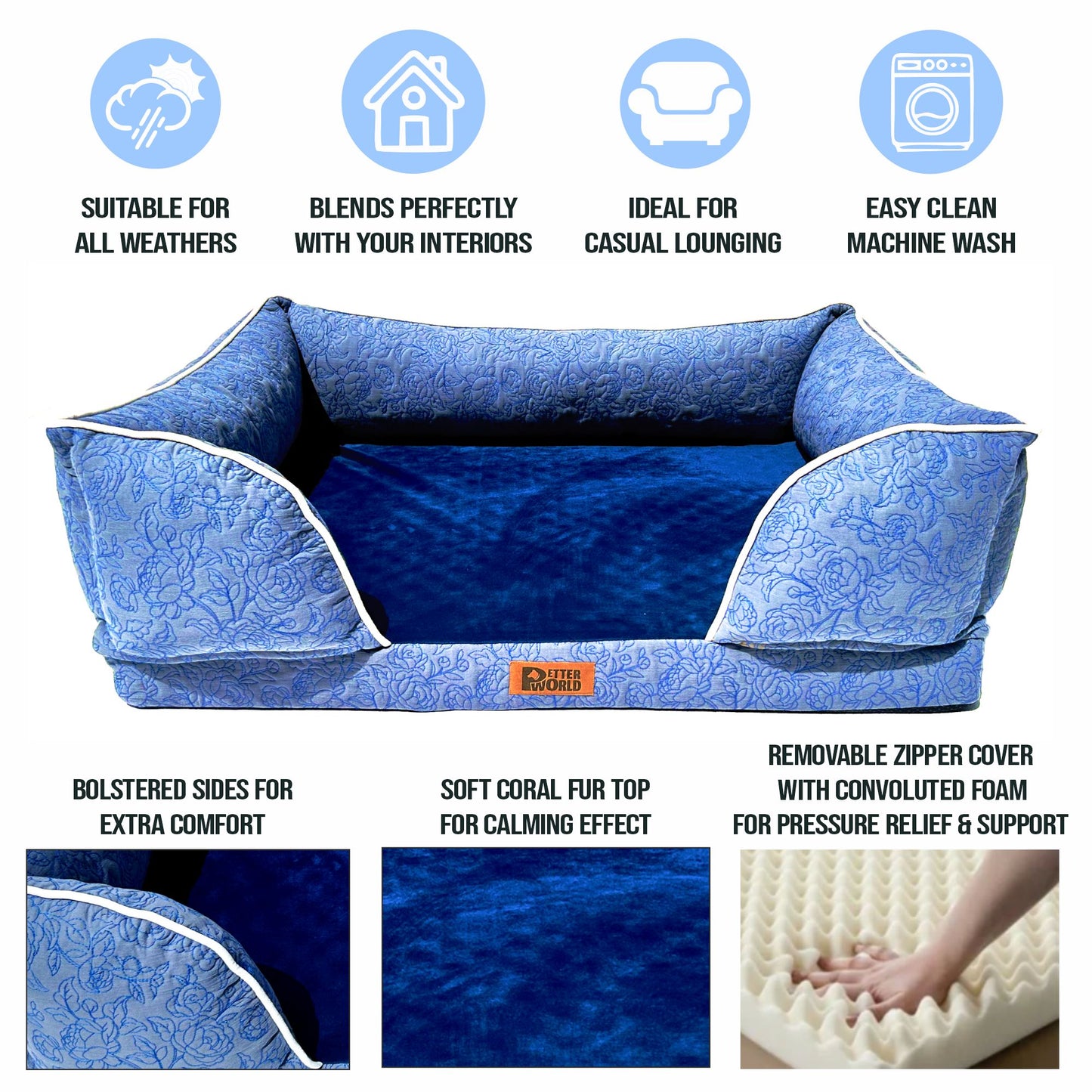 Petter World Luxury Orthopedic Sofa Bed – Imperial Blue