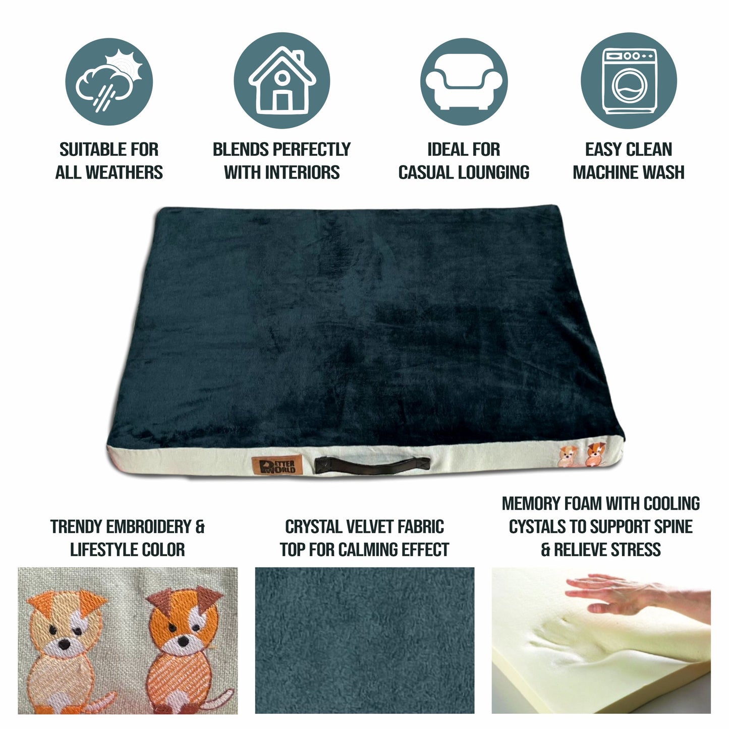 Orthopedic Memory Foam Bed - Bottle Green