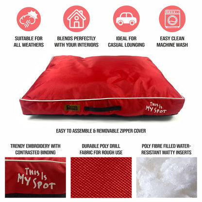 Waterproof & Chewproof Dog Mattress for Small to Extra Large Breeds -  Cherry Red