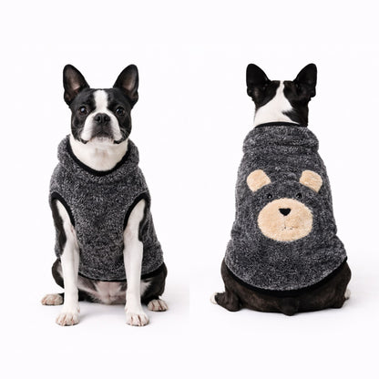 Petter World Snugbear Fur Pullover for Dogs – Ultra-Soft Plush Winter Sweater with Stretch Fit & Bear Back Design