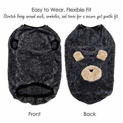 Petter World Snugbear Fur Pullover for Dogs – Ultra-Soft Plush Winter Sweater with Stretch Fit & Bear Back Design