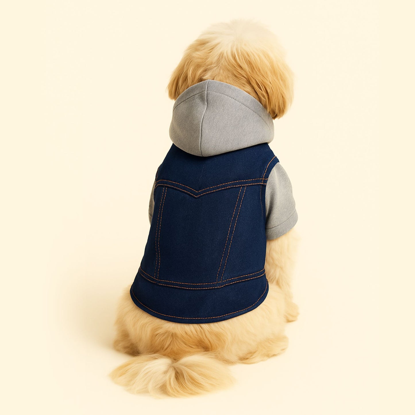 Petter World Pawluxe Denim Jacket – Premium Winter Dog Coat | Blue Denim | Soft Velcro Closure