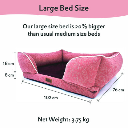 Luxury Orthopedic Sofa Bed with Quilted Embroidery for Large DOg breeds