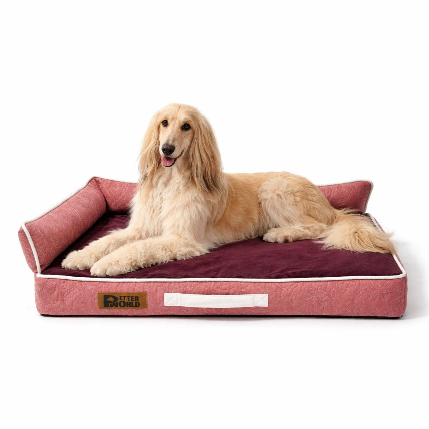 Petter World LowRise Sofa – Luxury Orthopedic Memory Foam Dog Bed with Bolster Support | Removable Washable Cover | Cooling Option | For Large & Senior Dogs