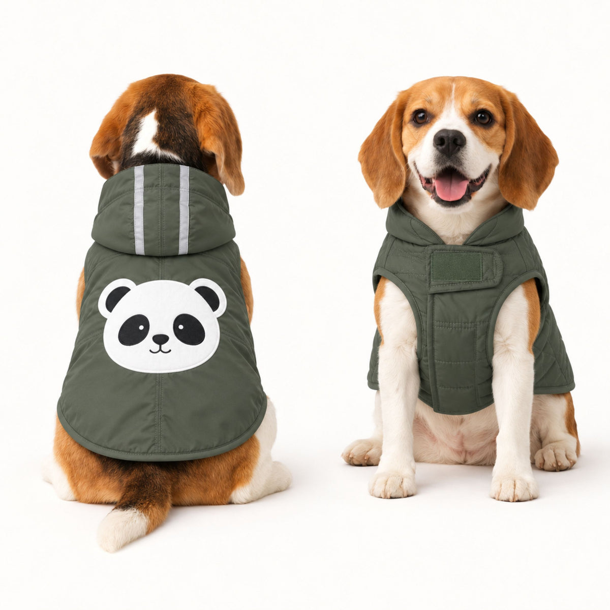 Petter World WildWood Panda Dog Windcheater - Light Weight Jacket for Early Winters | Water Repellent | Reflective Strips & Easy Velcro Closure