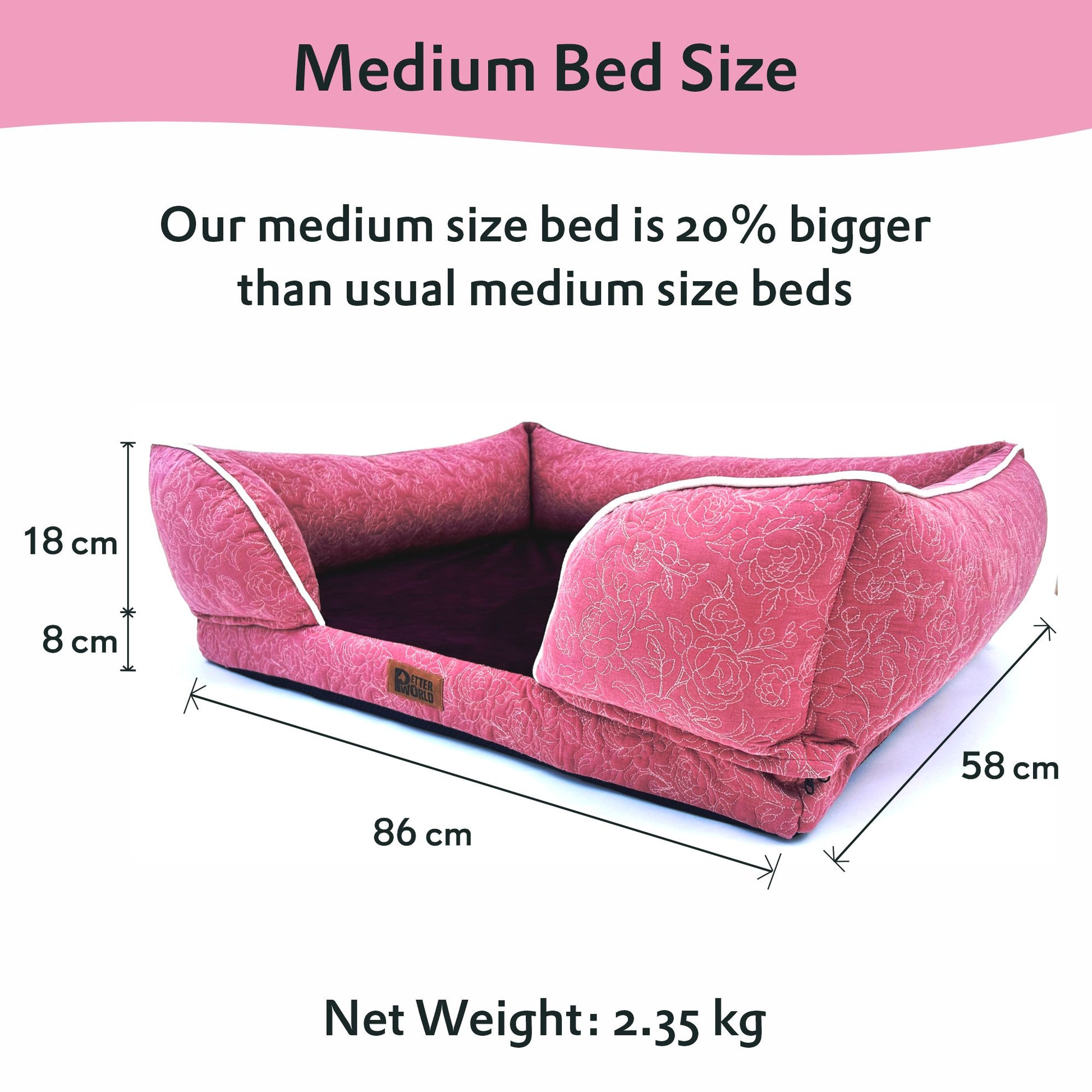 Luxury Orthopedic Sofa Bed with Quilted Embroidery for Medium Dog breeds