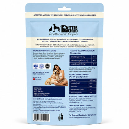 Petter World Milk & Chicken Sticks for Dogs | Soft Gourmet Chicken Dog Treats | 70g