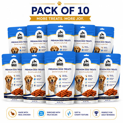 Petter World Milk & Chicken Sticks for Dogs | Soft Gourmet Chicken Dog Treats | 70g
