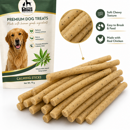 Petter World Treats Gift Pack for Dogs | Magnetic Gift Box | Calming Sticks, Hip & Joint Sticks, Skin & Coat Sticks and Chicken & Blueberry Jerky