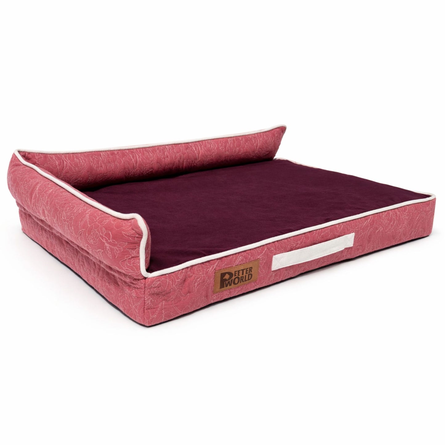 Petter World LowRise Sofa – Luxury Orthopedic Memory Foam Dog Bed with Bolster Support | Removable Washable Cover | Cooling Option | For Large & Senior Dogs