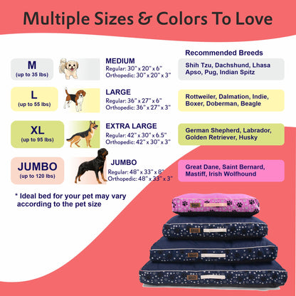 Waterproof & Chewproof Dog Mattress for Small to Extra Large Breeds -  Cherry Red