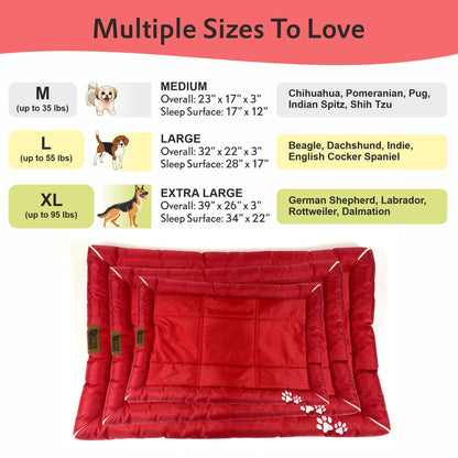 Waterproof Dog Mat with Padded Perimeters for Head & Paw Support