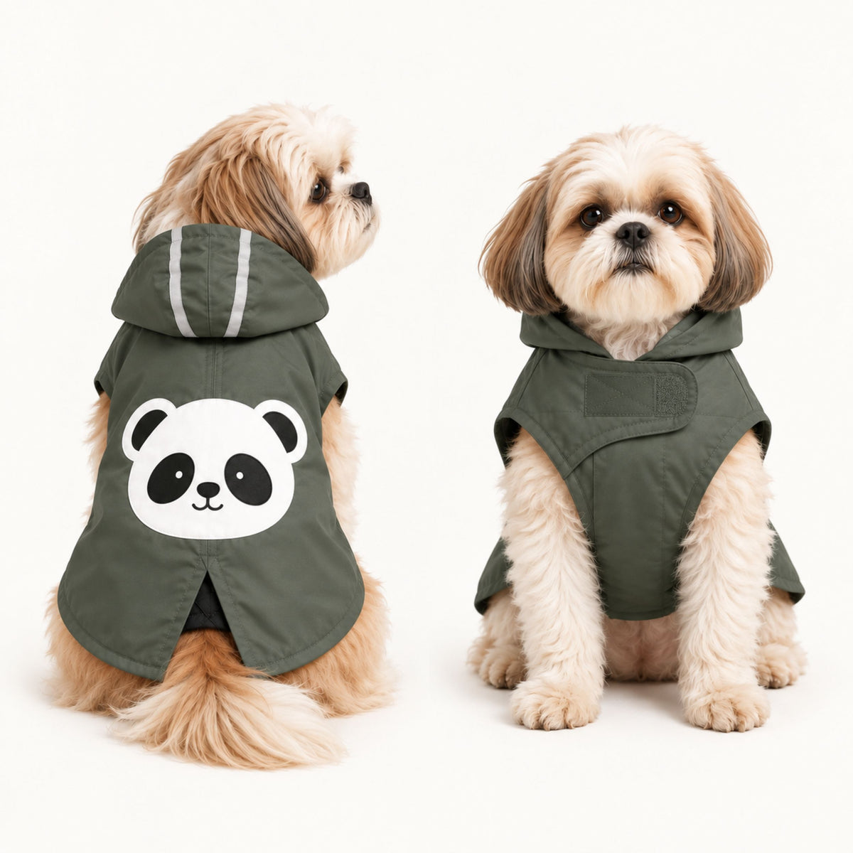 Petter World WildWood Panda Dog Windcheater - Light Weight Jacket for Early Winters | Water Repellent | Reflective Strips & Easy Velcro Closure