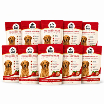 Petter World Strawberry & Chicken Sticks for Dogs | Gourmet Soft Dog Treats | 70g