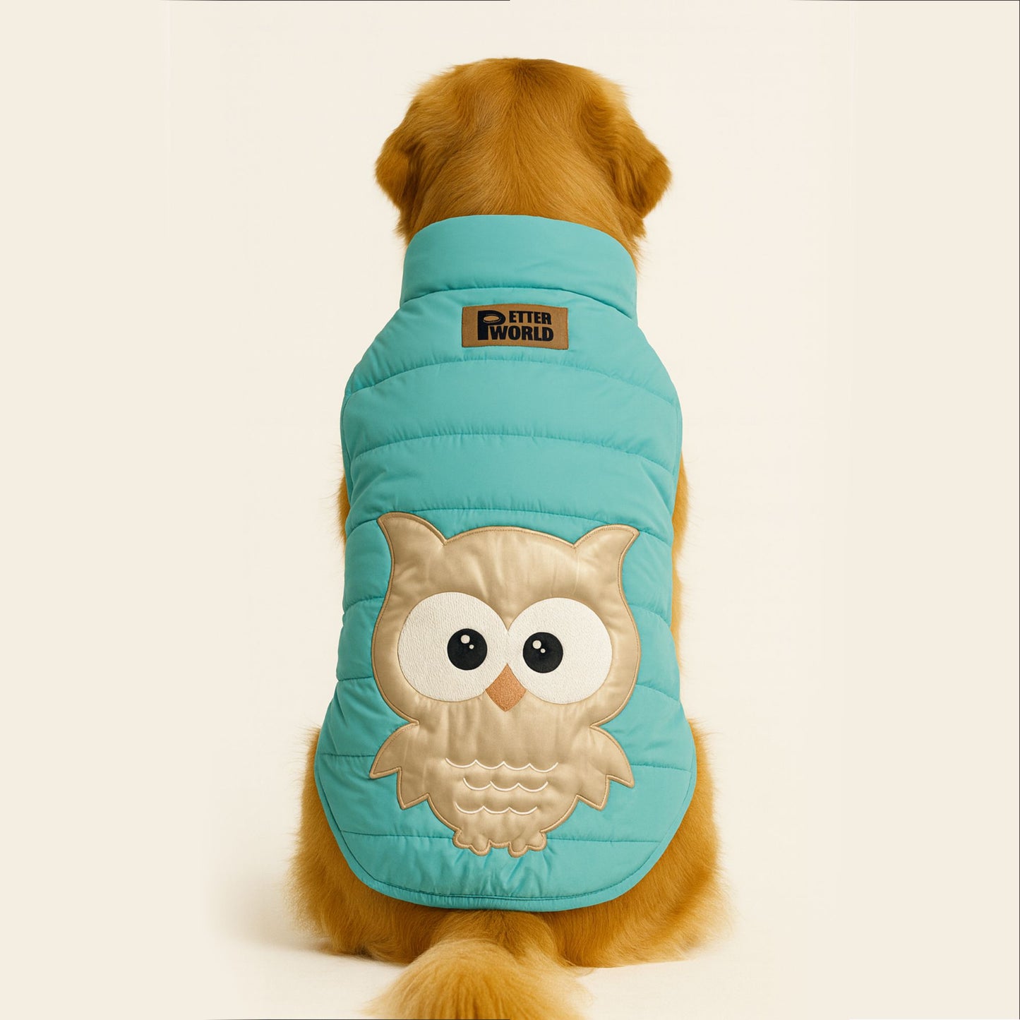 Petter World ArcticGuard Owl Jacket – Ultra-Warm Puffer Winter Coat for Dogs | Insulated, Lightweight & Water-Resistant | Easy Velcro Closure | Perfect for Cold Weather & Outdoor Walks