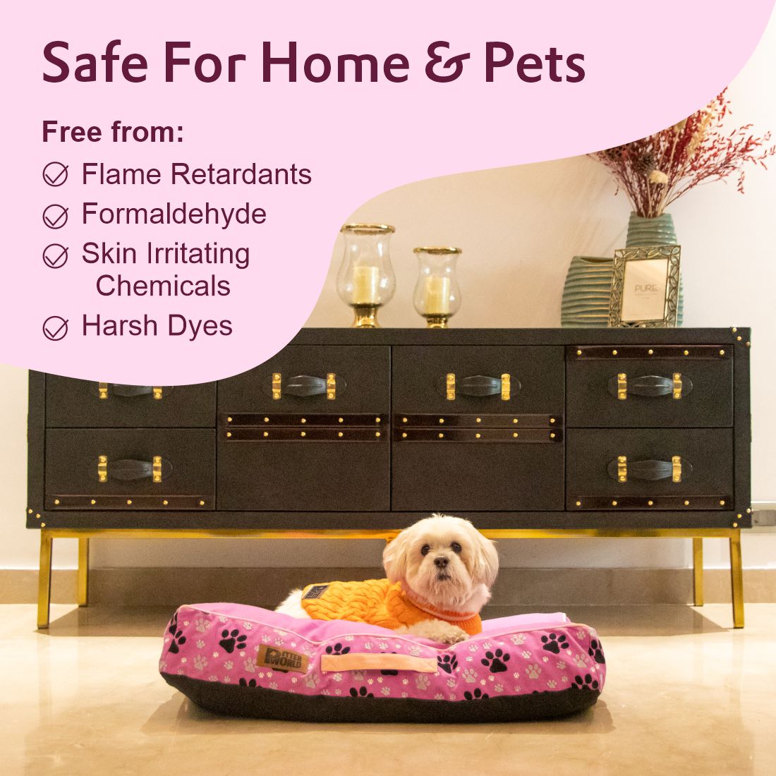 Artisanal Indoor Cotton Mattress Bed for Dogs - Small to Extra Large Breeds