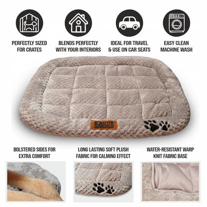 All Weather Ultra Soft Dog Mat with Padded Perimeters for Head & Jaw Support, Meteorite