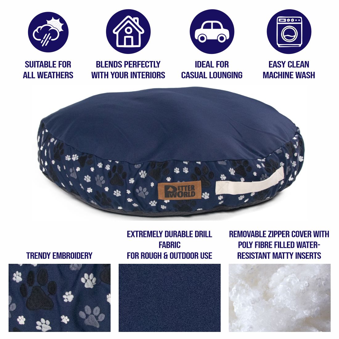 Artisanal Round Cushion Bed