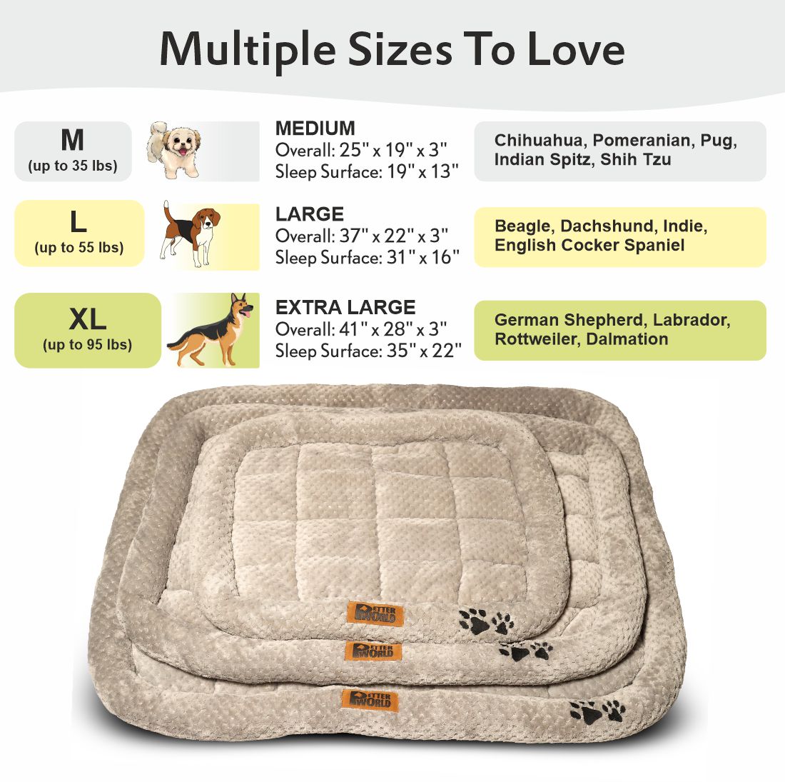 All Weather Ultra Soft Dog Mat with Padded Perimeters for Head & Jaw Support, Meteorite