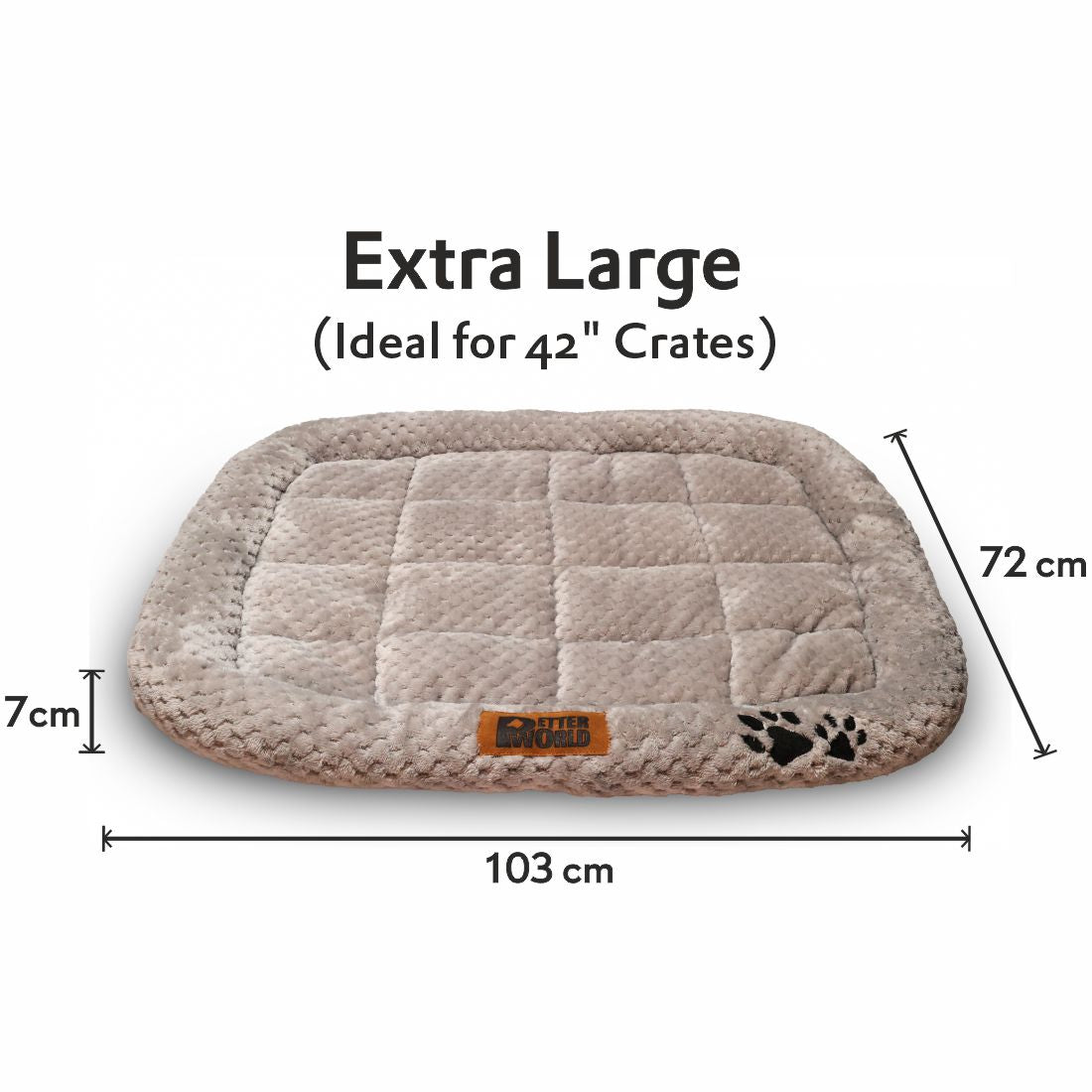 All Weather Ultra Soft Dog Mat with Padded Perimeters for Head & Jaw Support, Meteorite