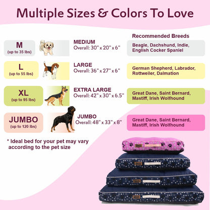Artisanal Indoor Cotton Mattress Bed for Dogs - Small to Extra Large Breeds